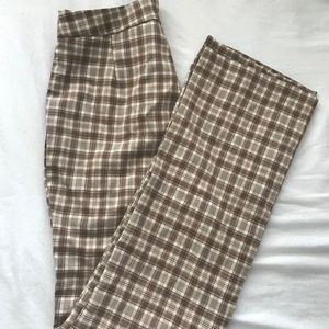 Brown plaid slacks